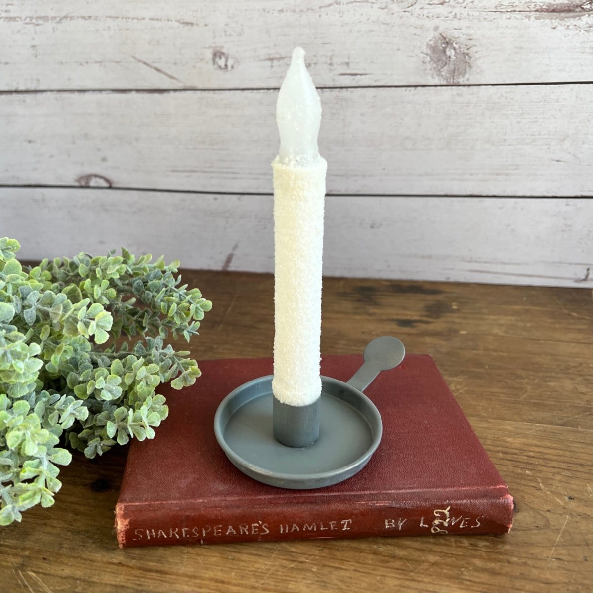 Tab Candle Pan In Gray Candle Holder For Taper Candles-Pine Creek-The Village Merchant