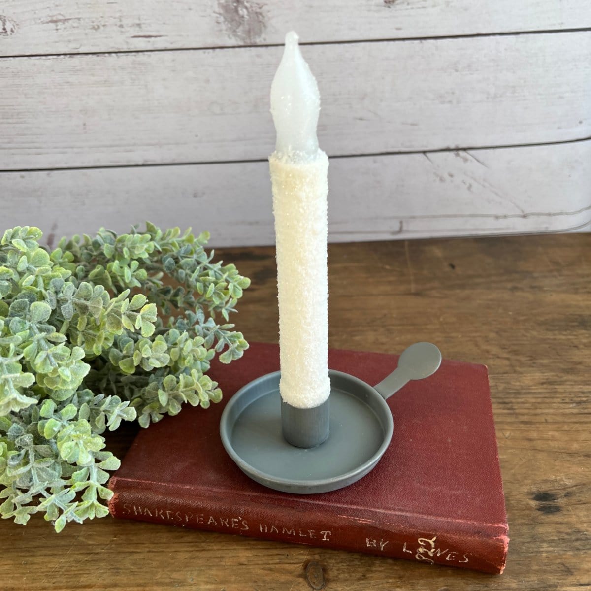 Tab Candle Pan In Gray Candle Holder For Taper Candles-Pine Creek-The Village Merchant