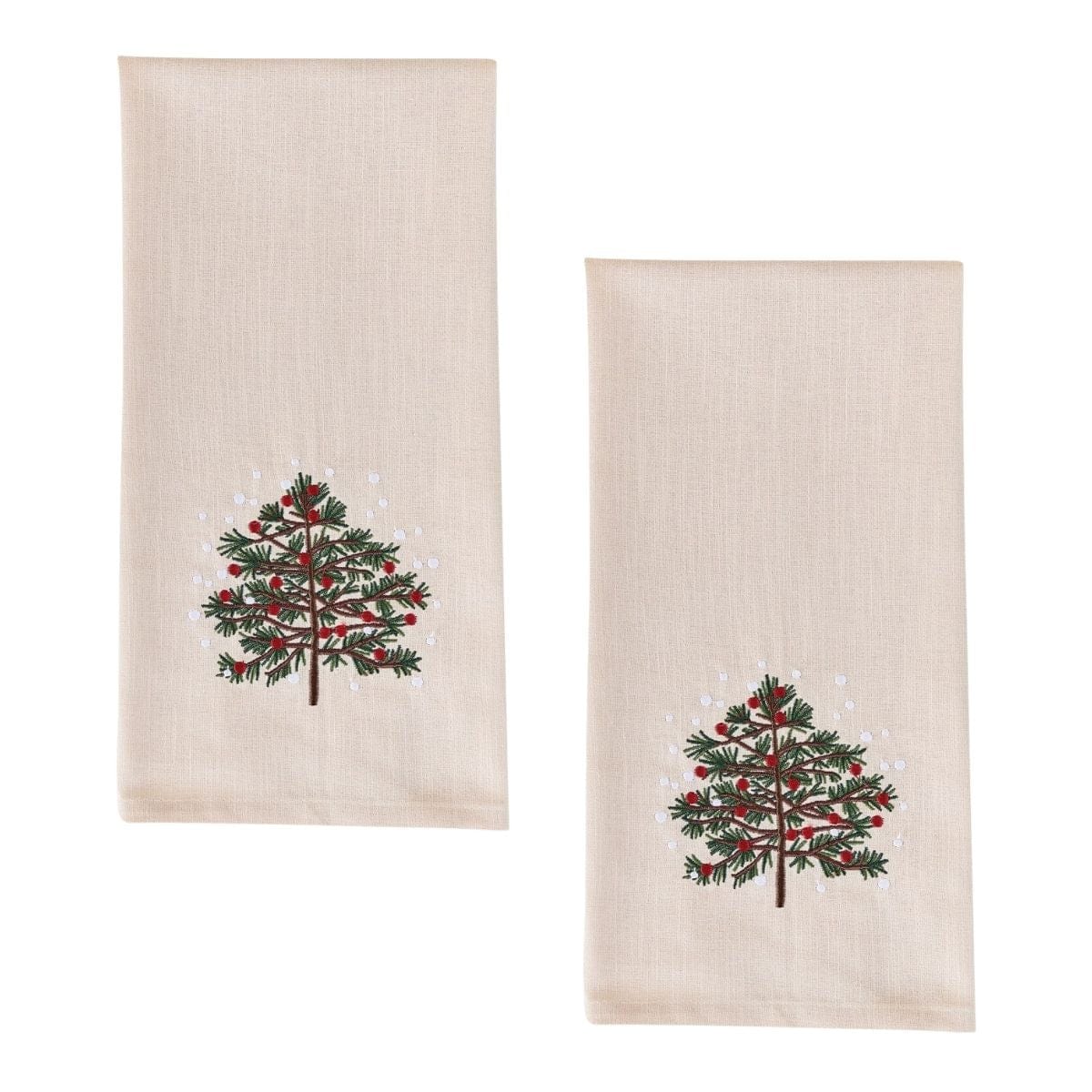 Tannenbaum Embroidered Decorative Towel Set of 2