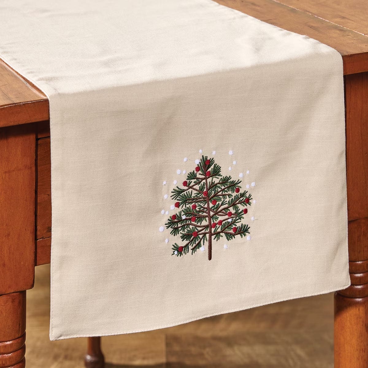 Tannenbaum Embroidered Table Runner 36" Long