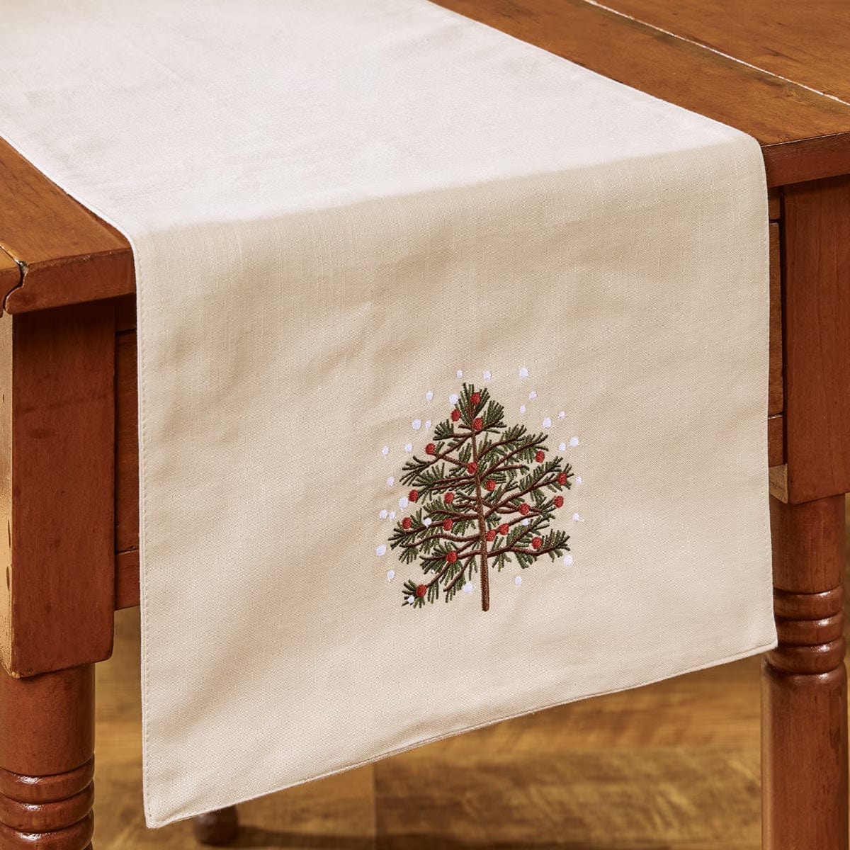 Tannenbaum Embroidered Table Runner 54'' Long