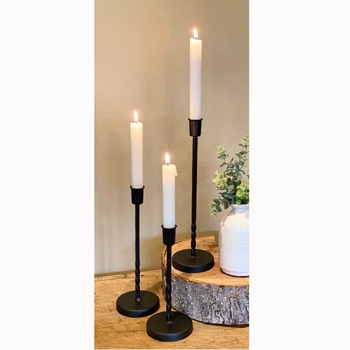 Taper Candle Stick Holders - Set of 3 Assorted Sizes-Pine Creek-The Village Merchant