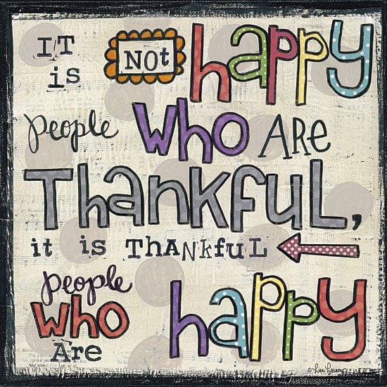 Penny Lane Publishing Thankful People By Lisa Larson Art Print - 12 X 12