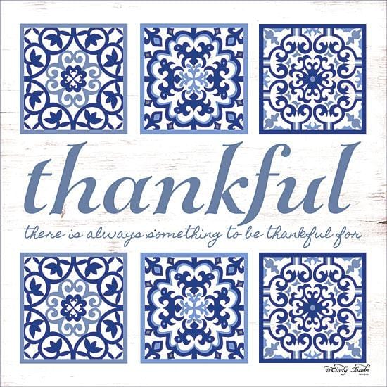 Thankful Tile By Cindy Jacobs Art Print - 12 X 12-Penny Lane Publishing-The Village Merchant