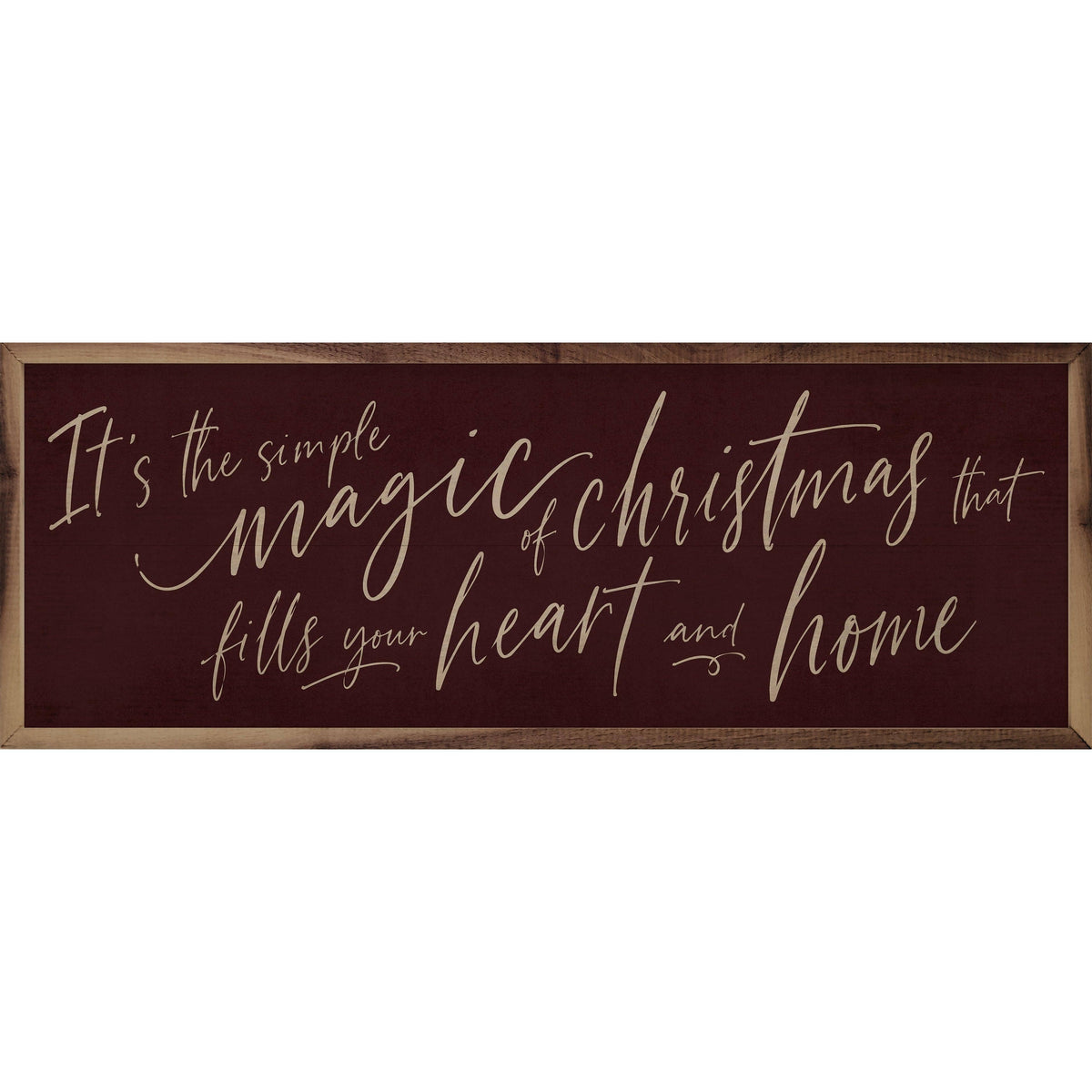 Kendrick Home Walnut Frames 12x4 The Simple Magic Of Christmas Printed and Framed Wall Sign