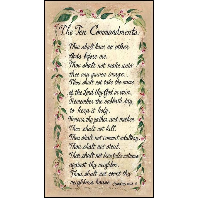 The Ten Commandments By Gail Eads Art Print - 8 X 16-Penny Lane Publishing-The Village Merchant