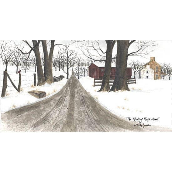 Penny Lane Publishing The Wintery Road Home By Billy Jacobs Art Print - 12 X 18