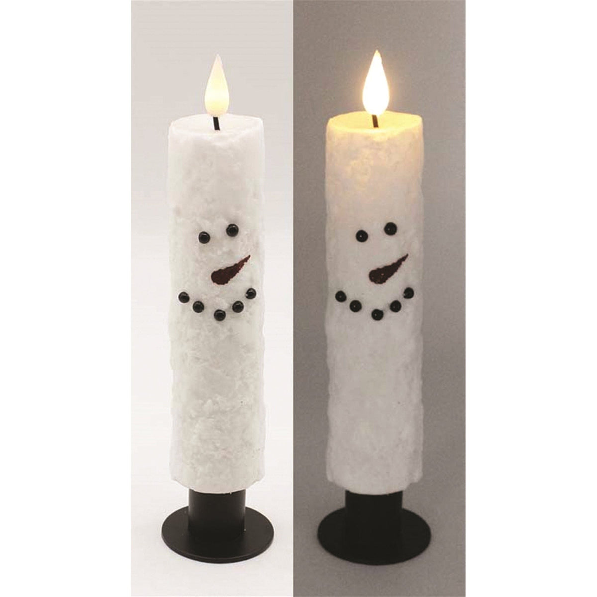 Thick Snowman LED Battery Candle Light Taper
