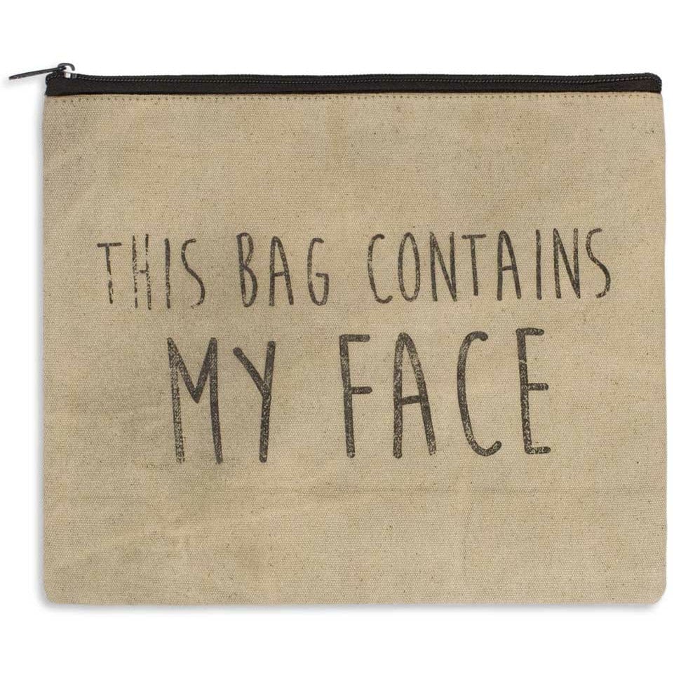This Bag Contains My Face Travel / Makeup Bag-CTW Home-The Village Merchant