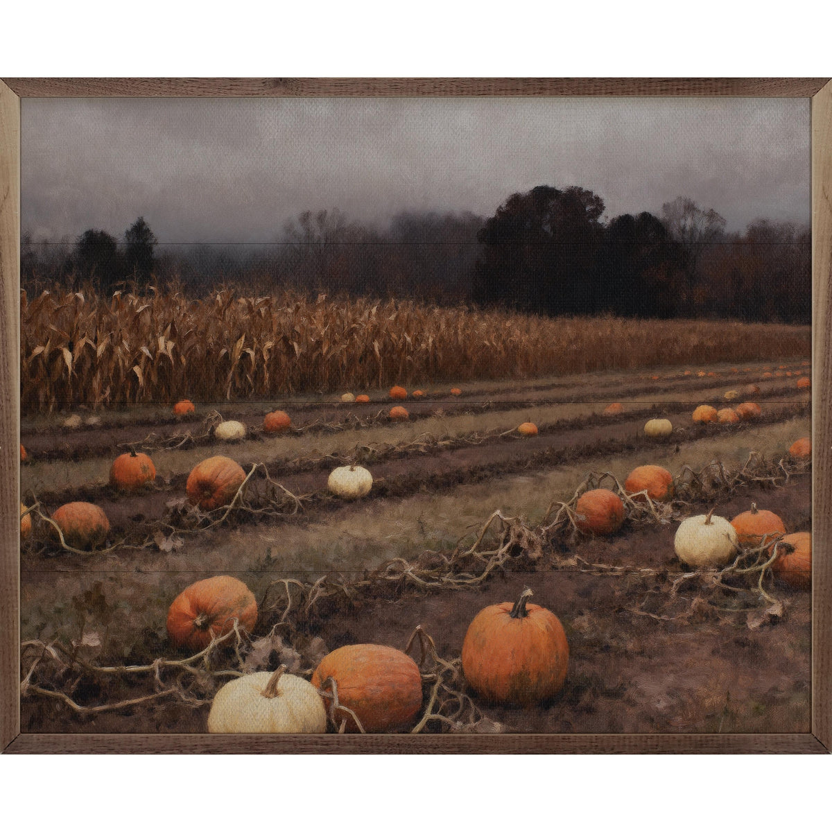 Kendrick Home Walnut Frames 10x8 Time For Pumpkin Harvest Printed and Framed Wall Sign