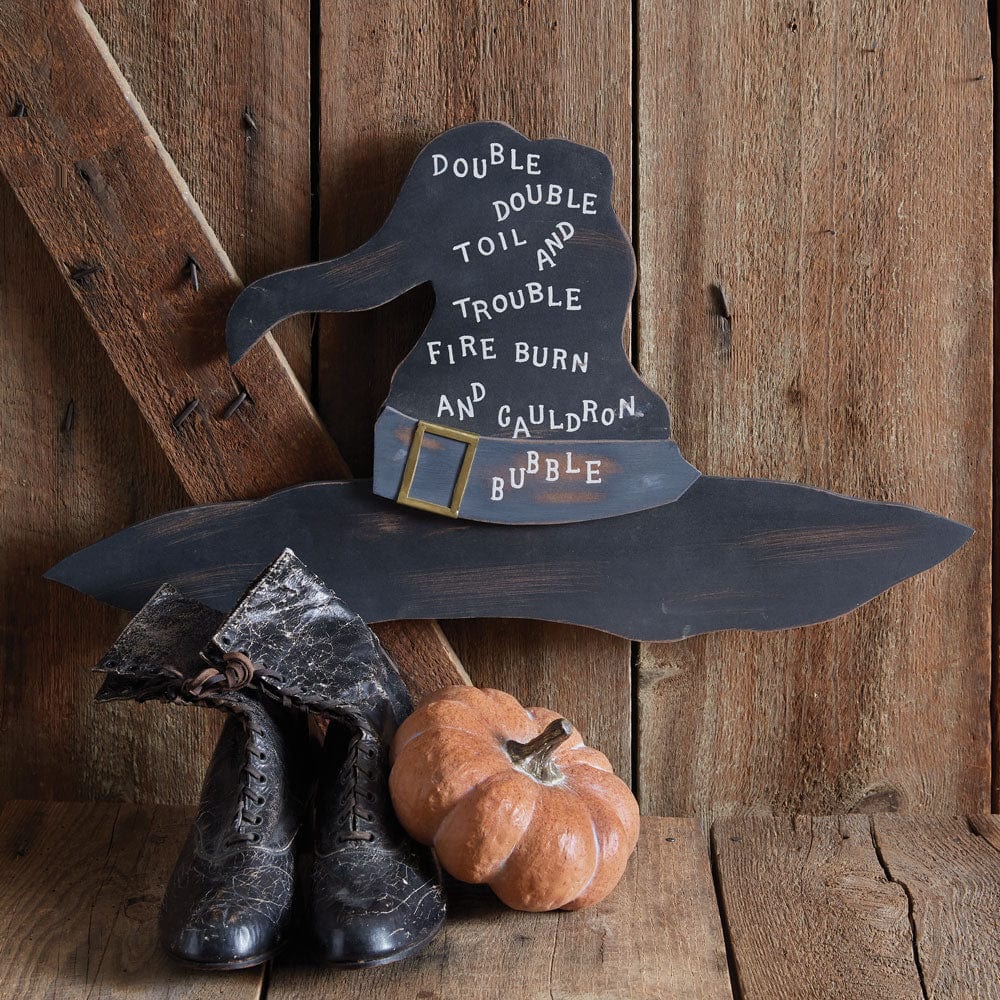 Toil and Trouble Witch Hat Sign - Painted Wood