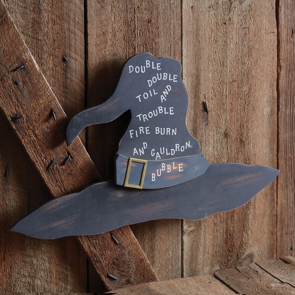 Toil and Trouble Witch Hat Sign - Painted Wood