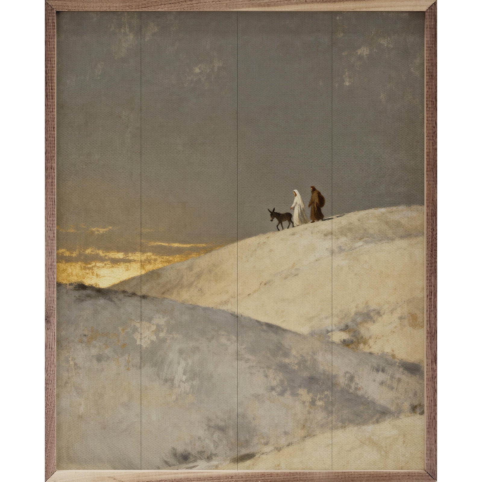Kendrick Home Walnut Frames 8x10 Traveling Mary Printed and Framed Wall Sign