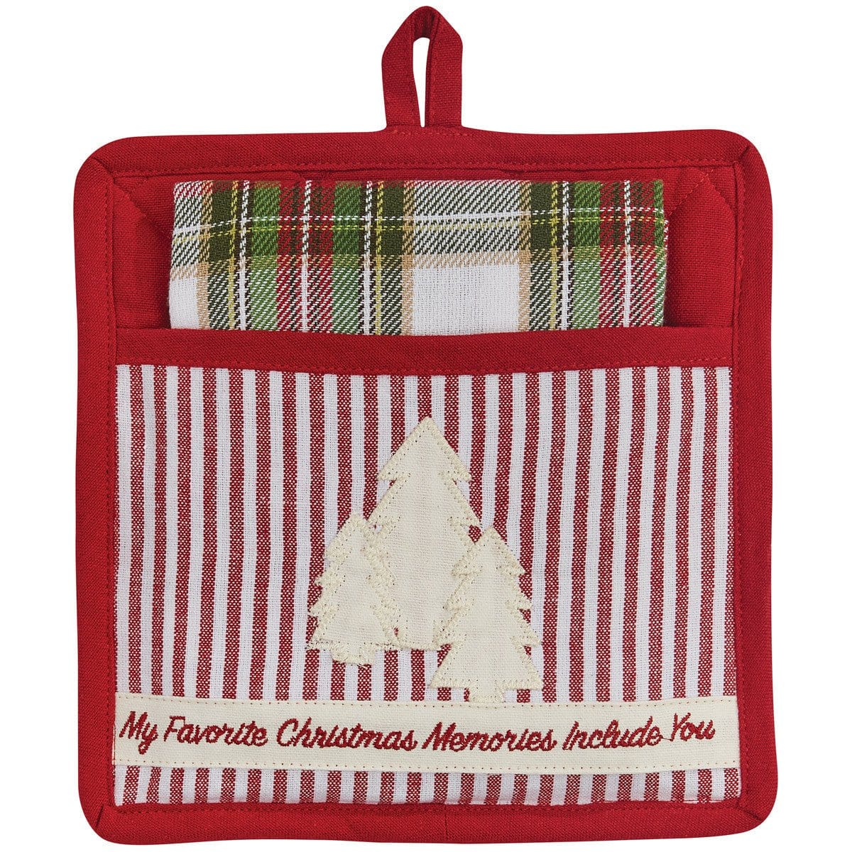 Tree Farm My Favorite Christmas Memories Pocket Potholder & Dishtowel Set 2 Piece Set-Park Designs-The Village Merchant