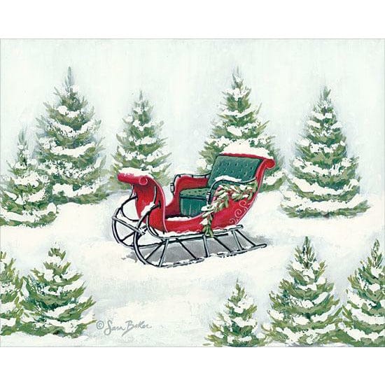 Tree Farm Sleigh By Sara Baker Art Print - 12 X 16-Penny Lane Publishing-The Village Merchant