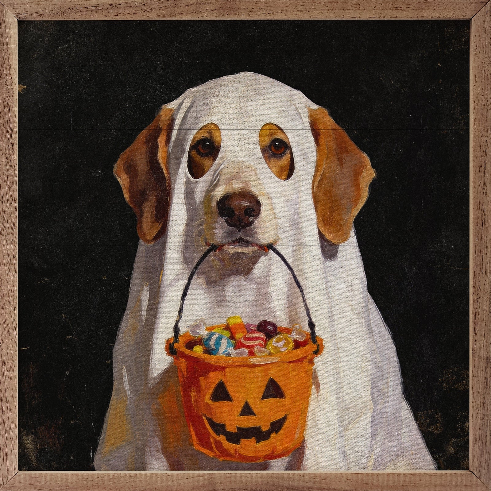 Kendrick Home Walnut Frames 4x4 Trick Or Treat Beagle