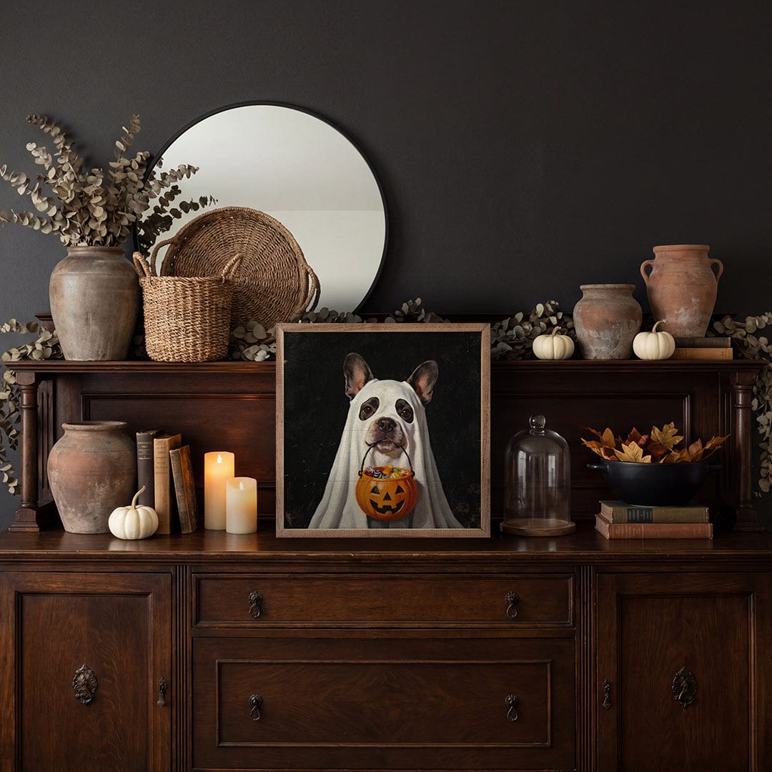 Kendrick Home Walnut Frames 4x4 Trick Or Treat French Bulldog