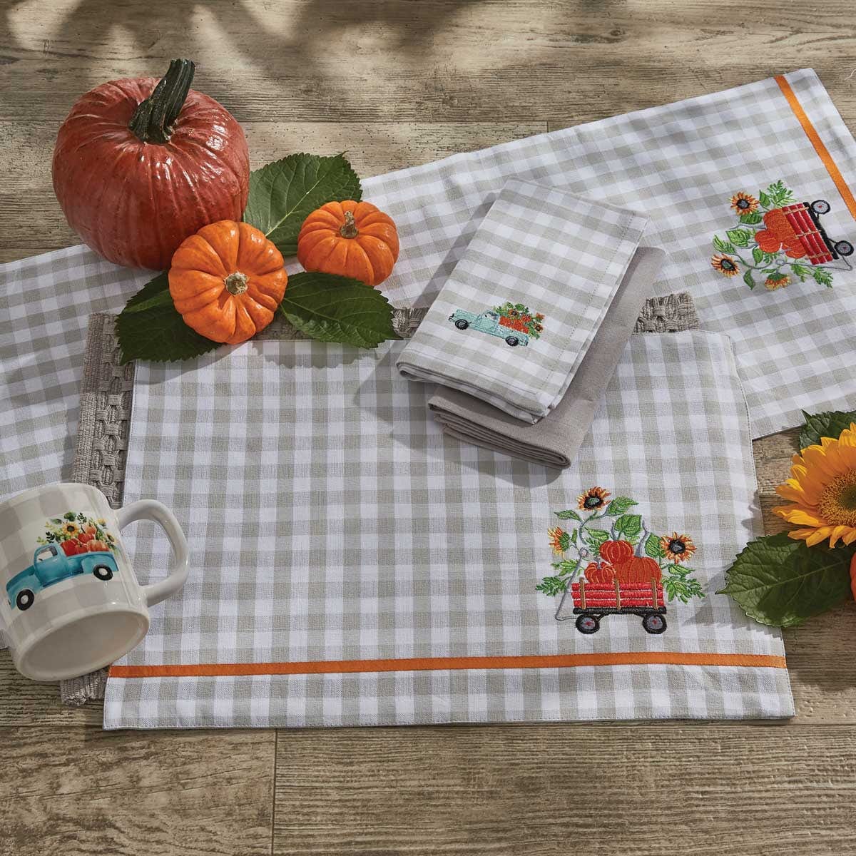 Truck Loads of Fun Embroidered Placemat-Park Designs-The Village Merchant