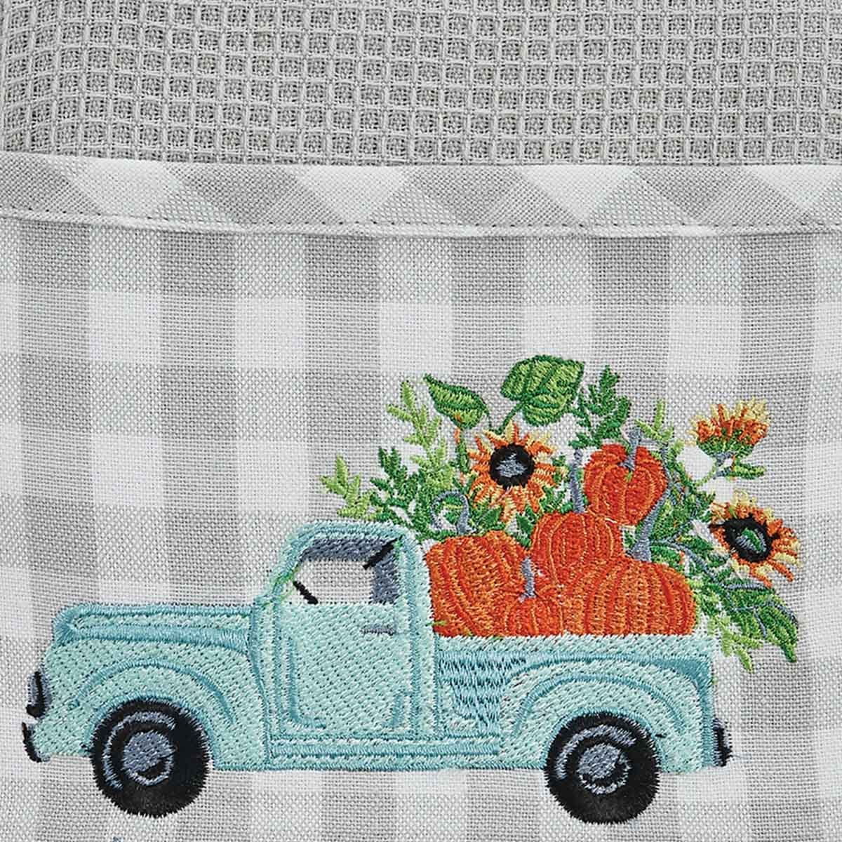 Truck Loads of Fun Embroidered Pocket Potholder &amp; Dishtowel Set-Park Designs-The Village Merchant