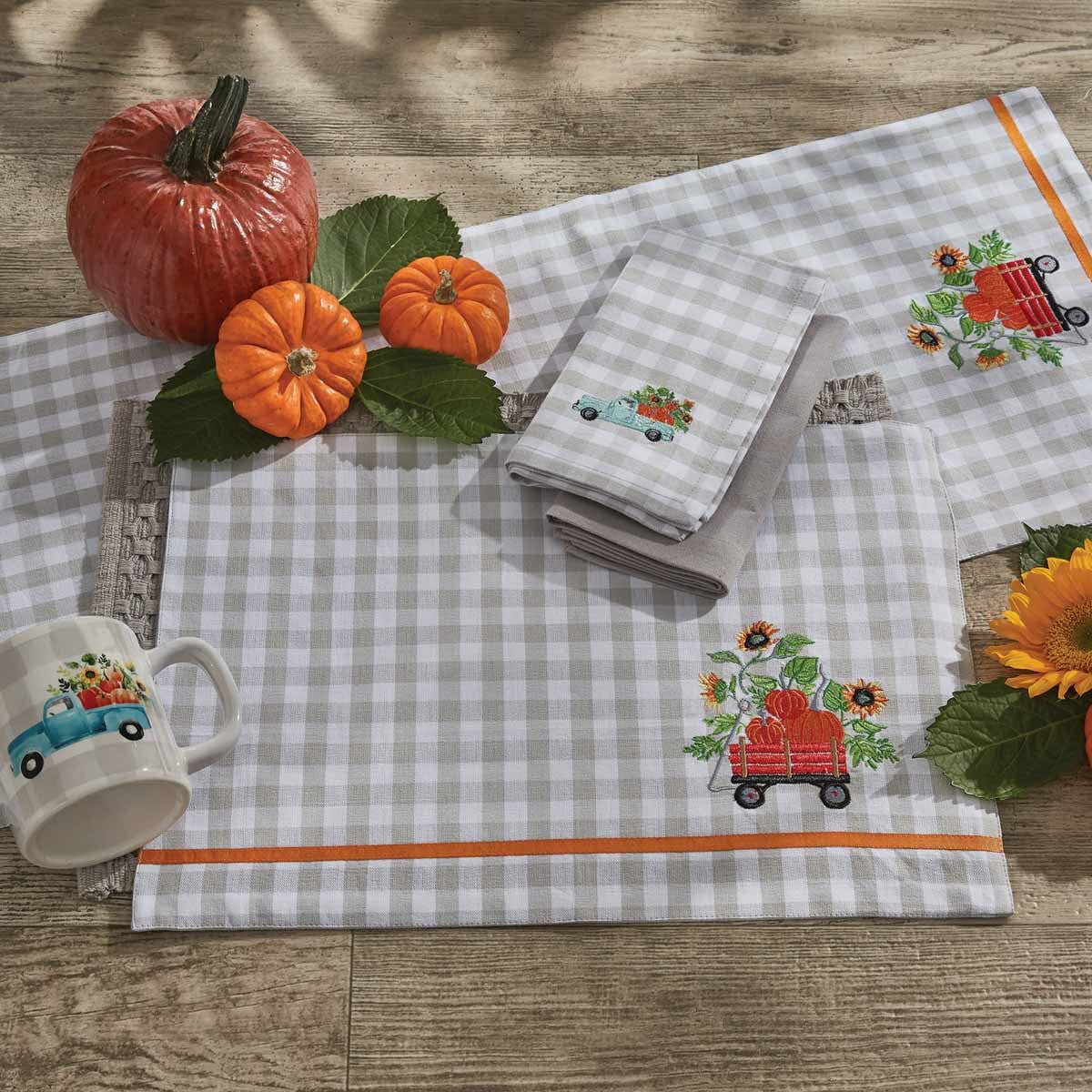 Truck Loads of Fun Embroidered Table Runner 42" Long-Park Designs-The Village Merchant