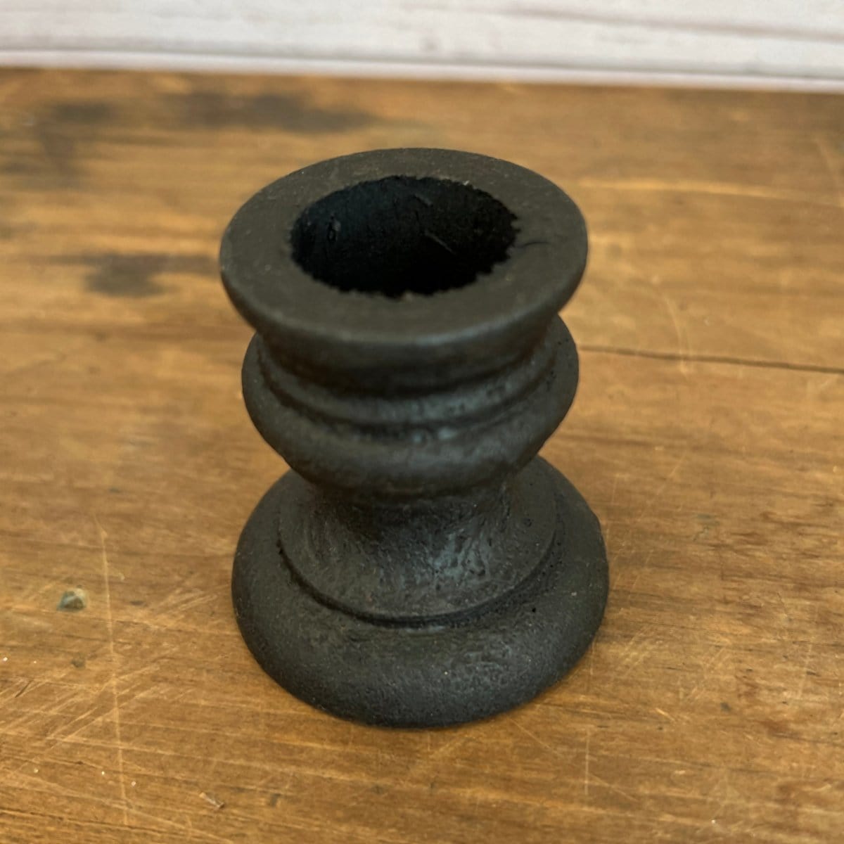 Turned Wood Candle Holder Cup in Black For Taper Candles-Craft Wholesalers-The Village Merchant