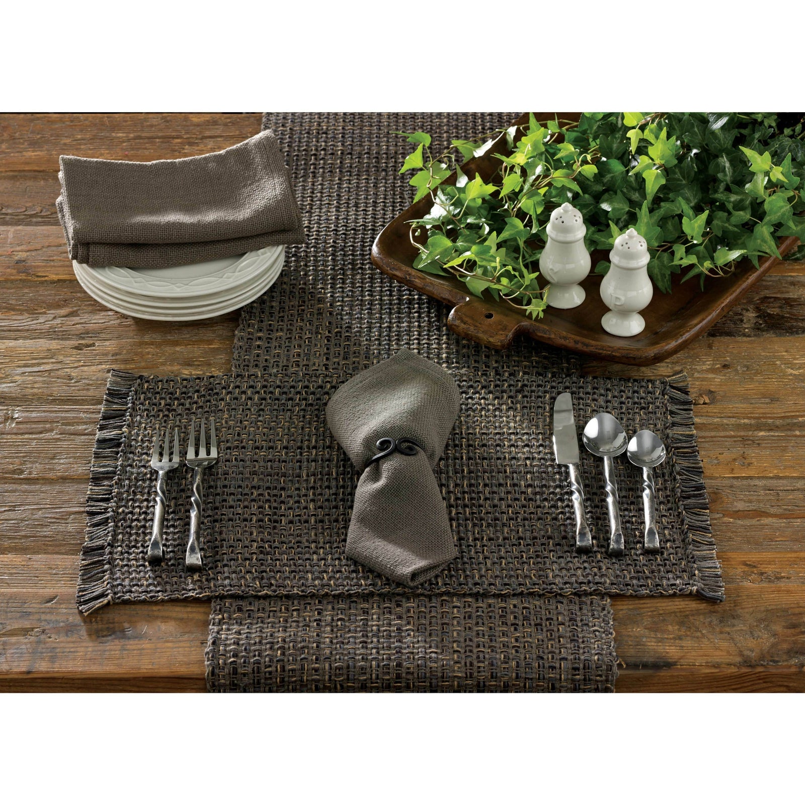 Park Designs Table Runner Tweed In Charcoal Table Runner 36" Long