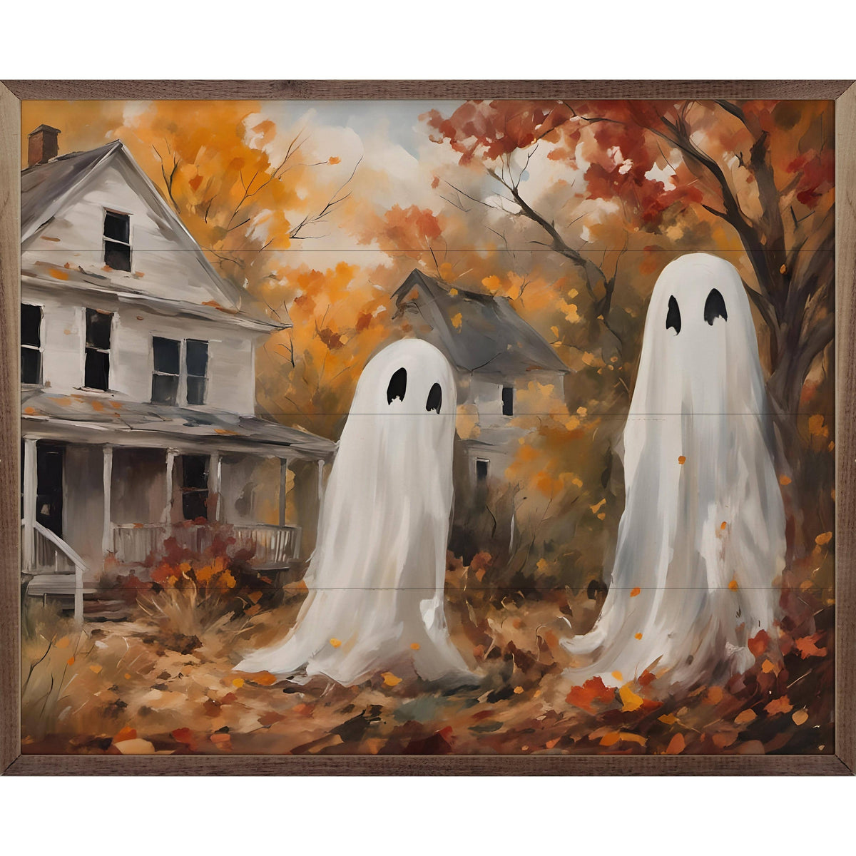 Kendrick Home Walnut Frames 10x8 Two Ghost Companions Printed and Framed Wall Sign