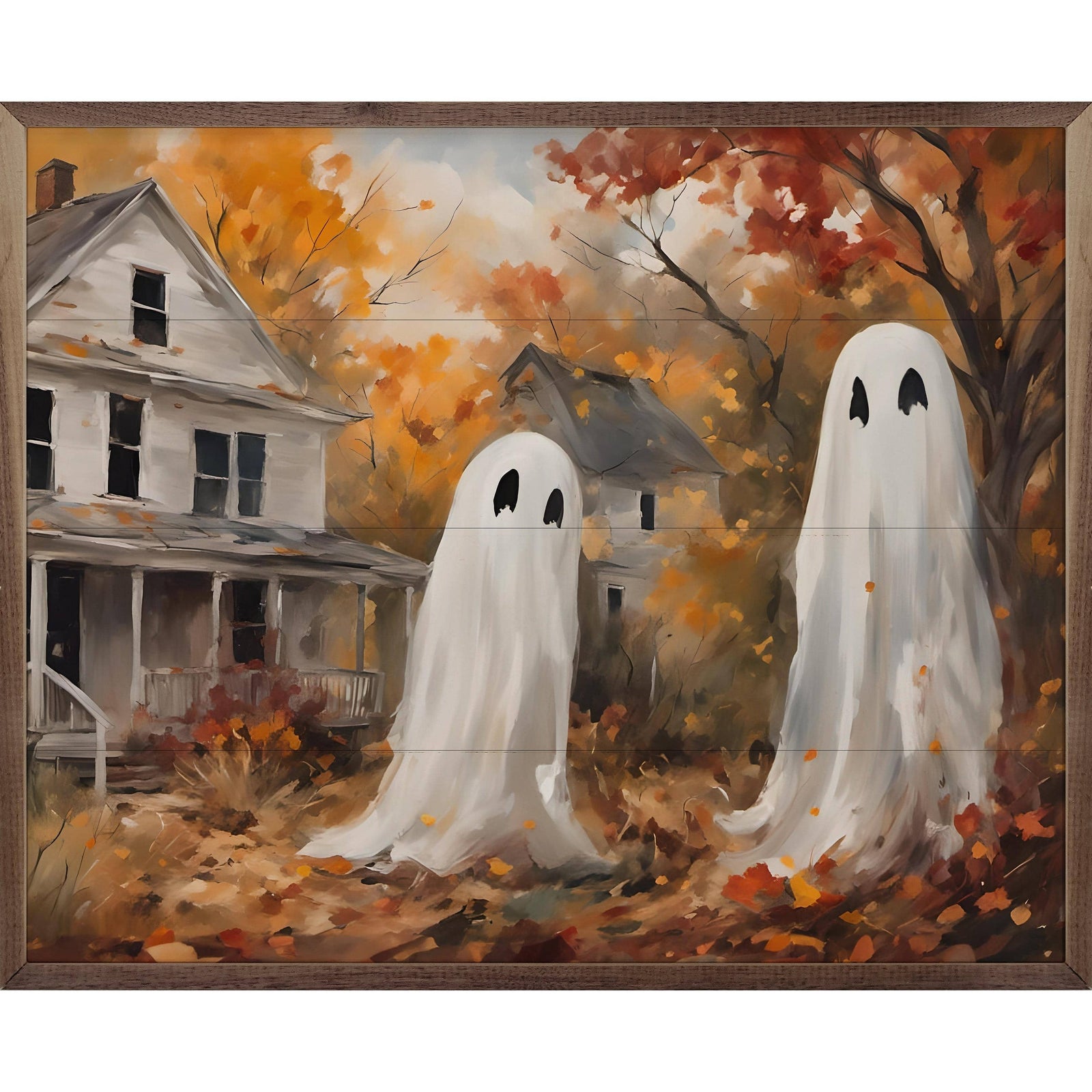 Kendrick Home Walnut Frames 10x8 Two Ghost Companions Printed and Framed Wall Sign