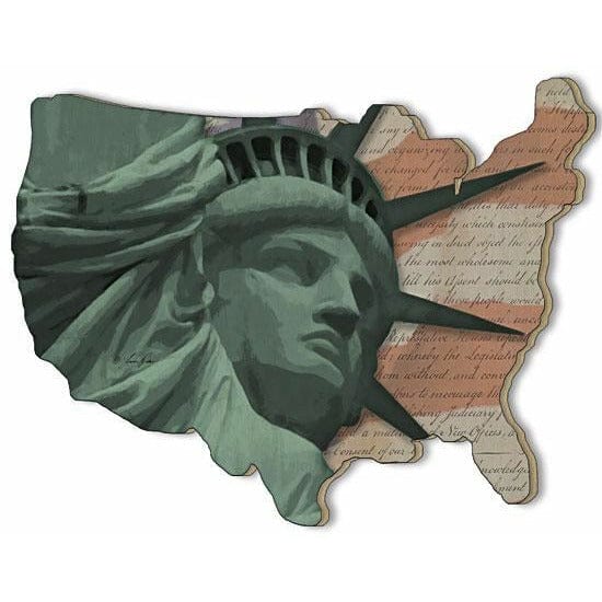 U S A Shape Lady Liberty Laser Cut Plaque-Penny Lane Publishing-The Village Merchant