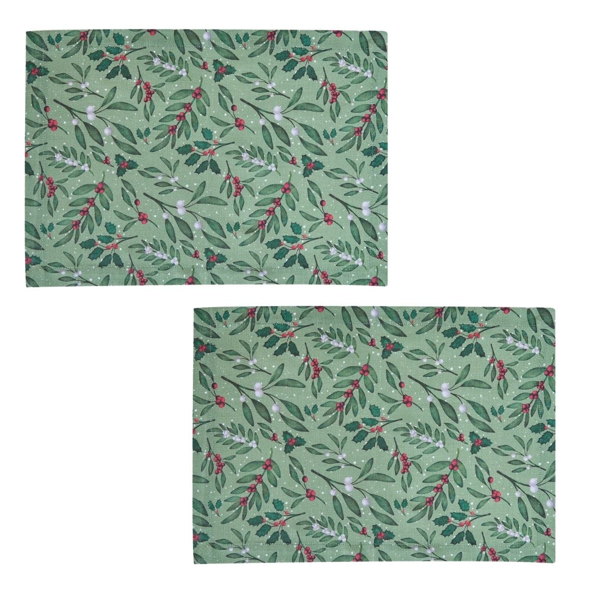 Under The Mistletoe Printed Placemat Set of 2