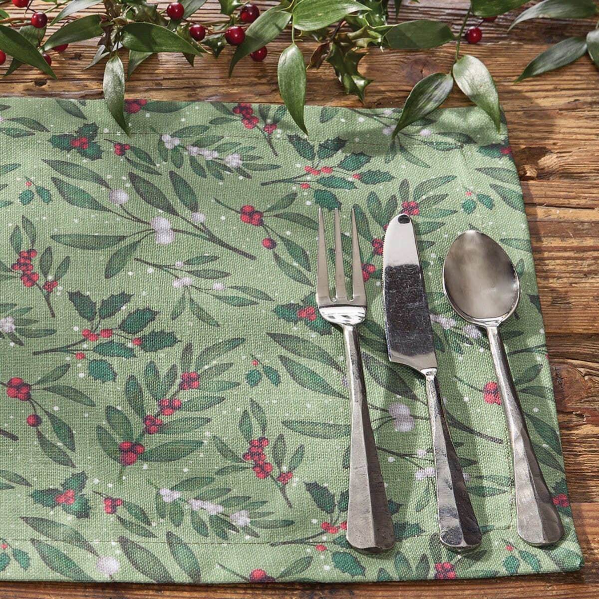 Under The Mistletoe Printed Placemat Set of 2