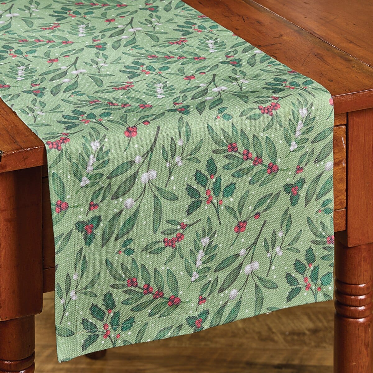Under The Mistletoe Printed Table Runner 54'' Long