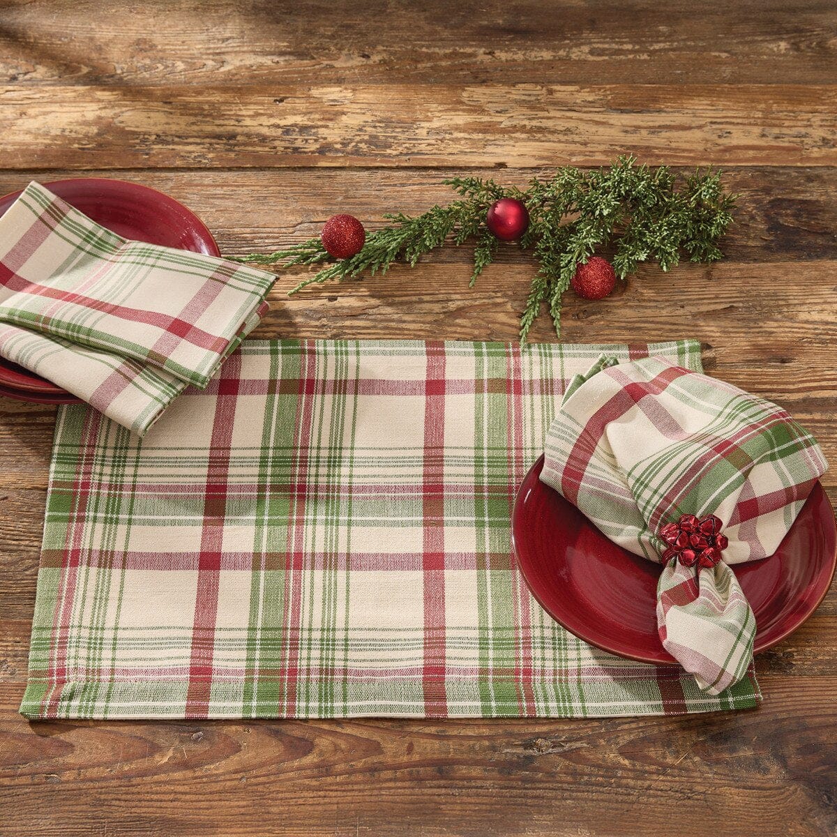 Up On The Housetop Plaid Placemat Set of 2