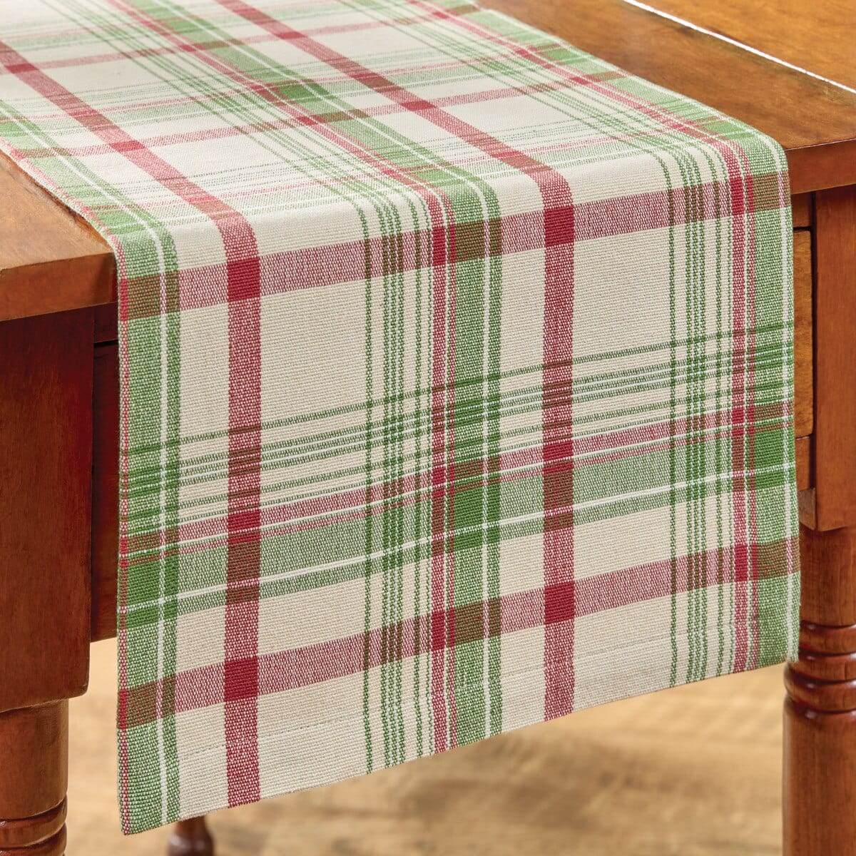 Up On The Housetop Plaid Table Runner 36" Long