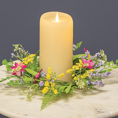 Verbena Heather Blossoms Candle Ring / Wreath 3.5" Inner Diameter