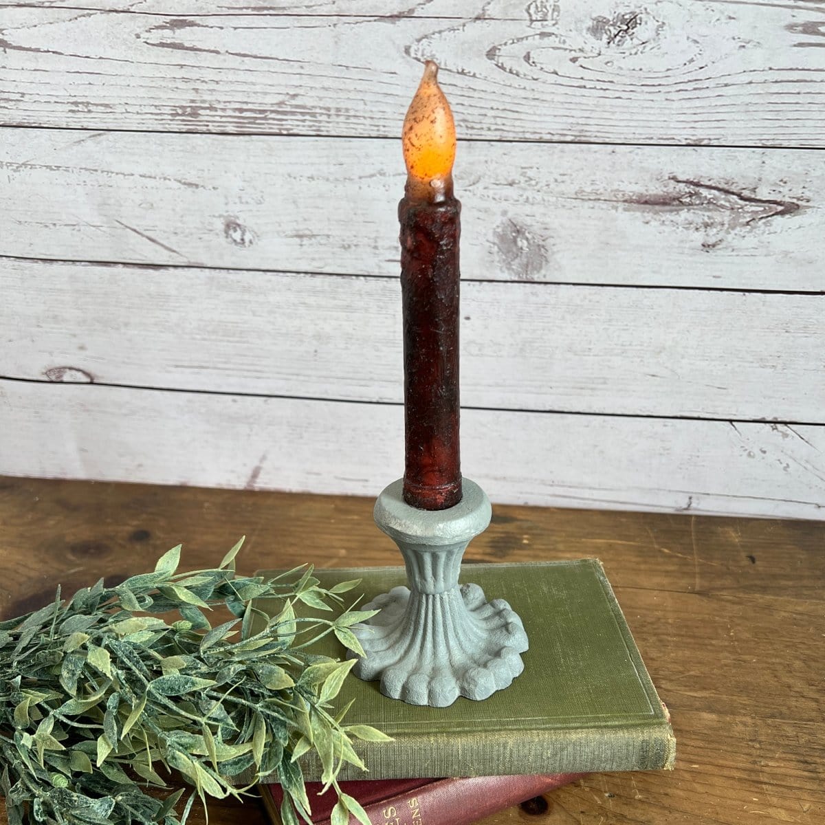 Victorian In Gray Candle Holder For Taper Candles-Pine Creek-The Village Merchant