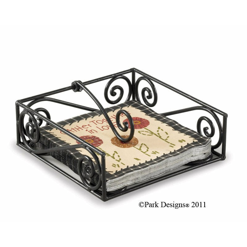 Village Scroll Black Iron Napkin Holder-Park Designs-The Village Merchant