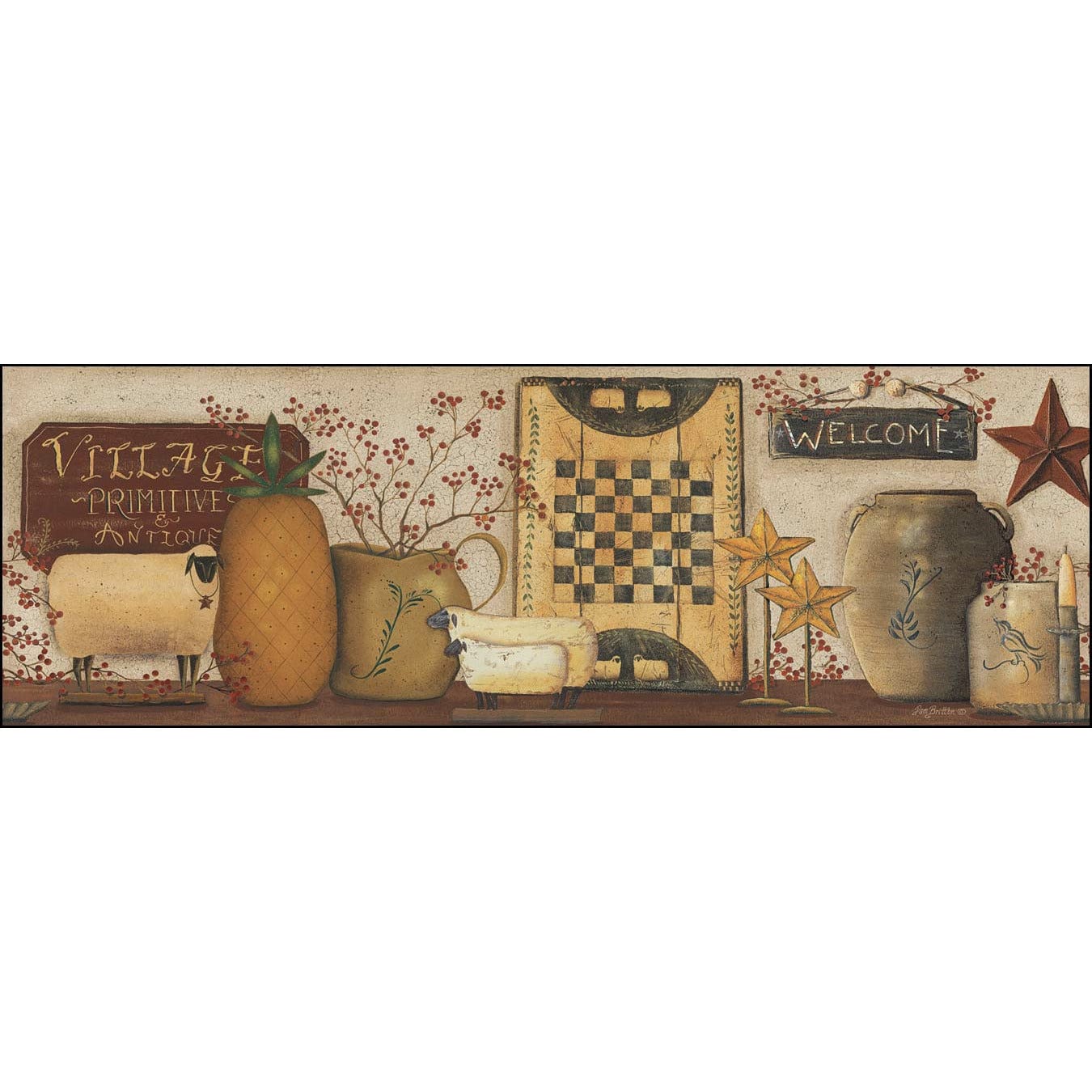 Penny Lane Publishing Village Welcome By Pam Britton Art Print - 12 X 36