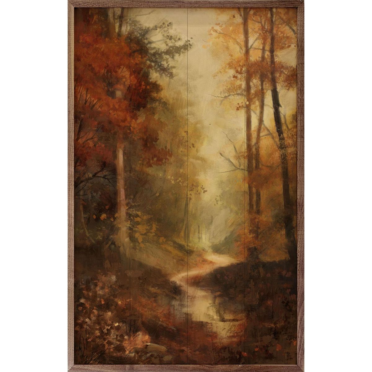 Kendrick Home Walnut Frames 5x8 Vintage Fall Landscape 1 By Nina Blue Printed and Framed Wall Sign