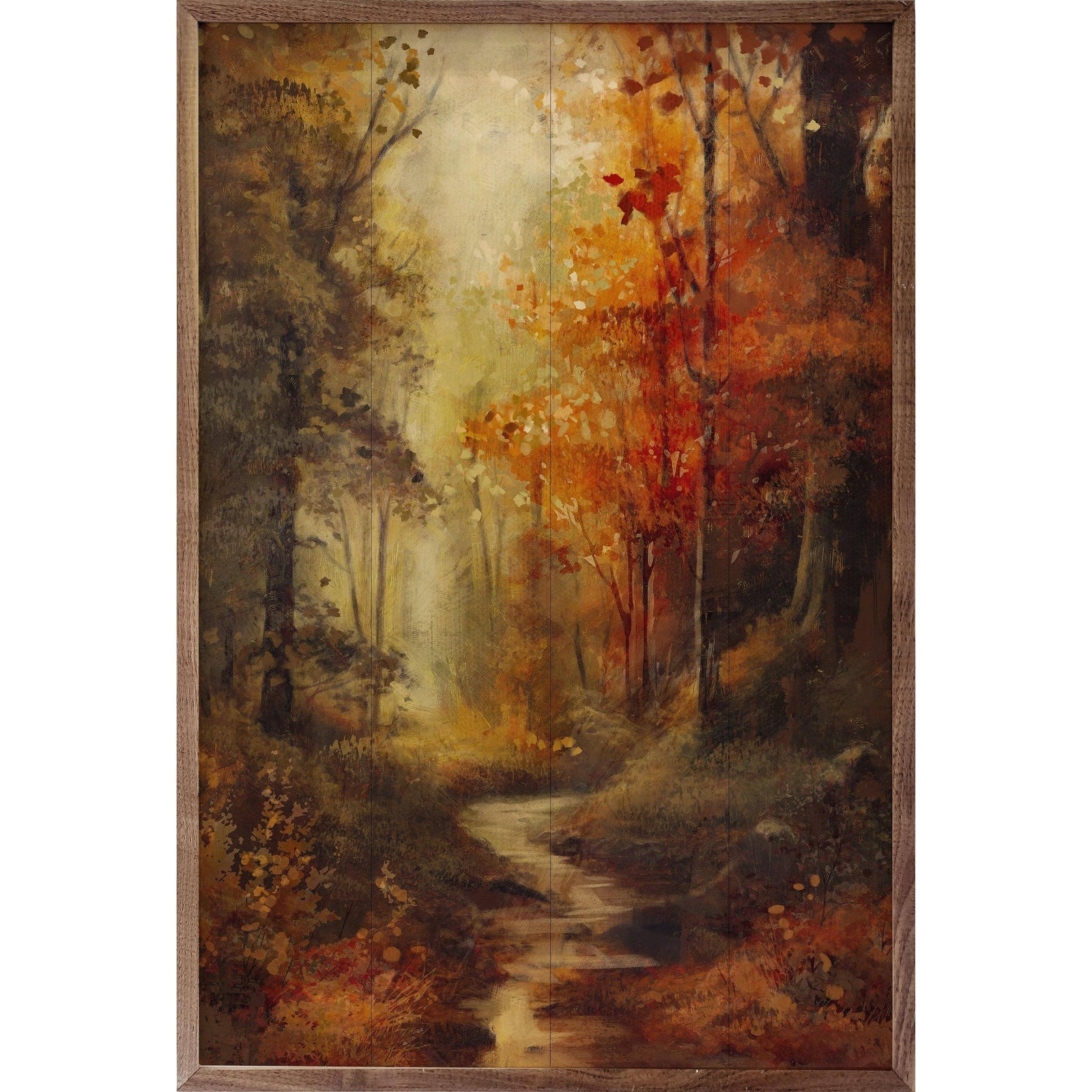 Kendrick Home Walnut Frames 5x8 Vintage Fall Landscape 2 By Nina Blue Printed and Framed Wall Sign