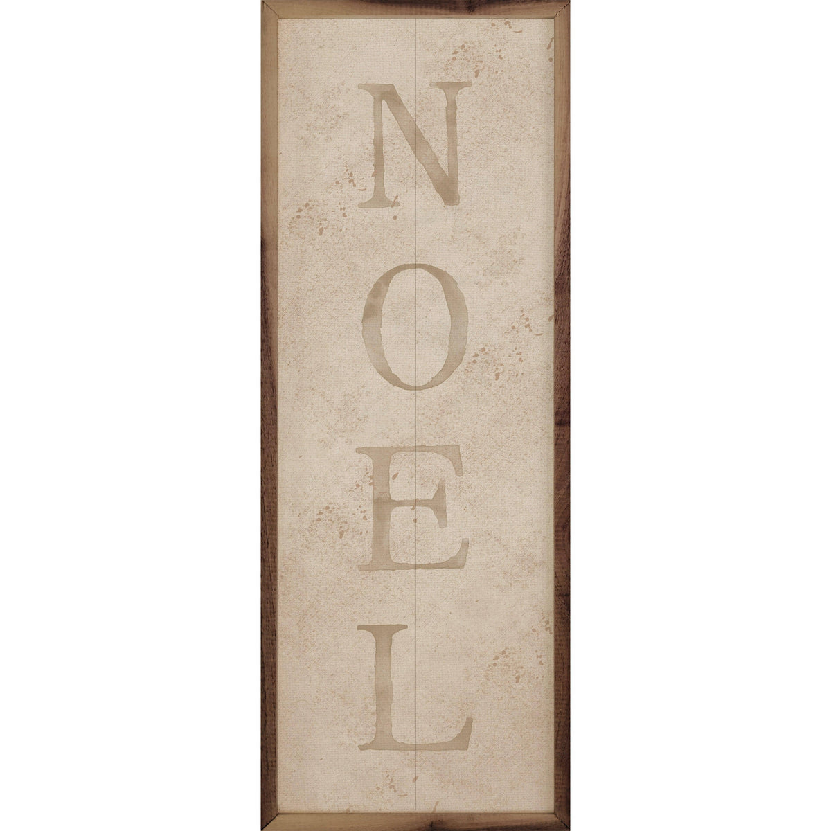 Kendrick Home Walnut Frames Vintage Noel Printed and Framed Wall Sign