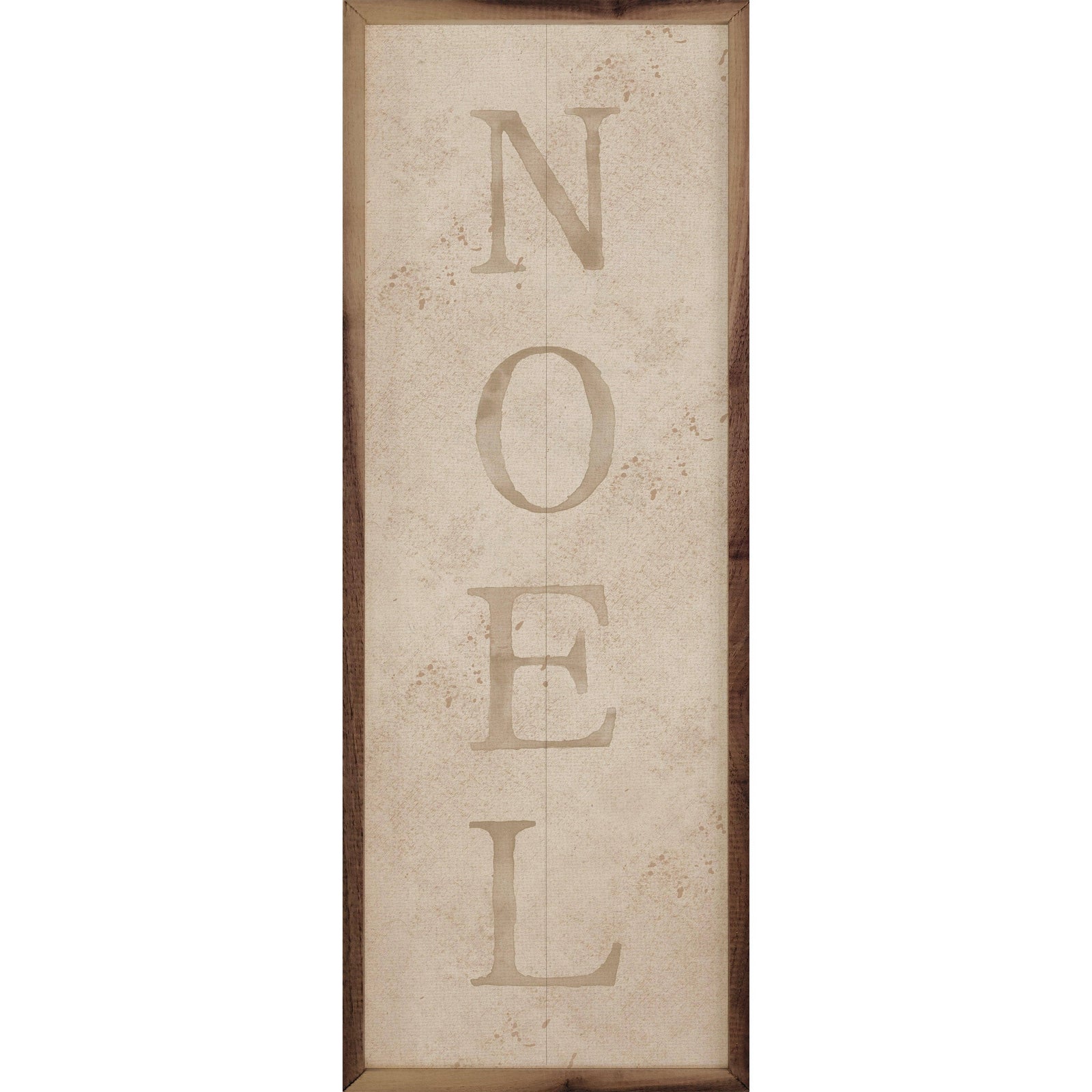 Kendrick Home Walnut Frames Vintage Noel Printed and Framed Wall Sign
