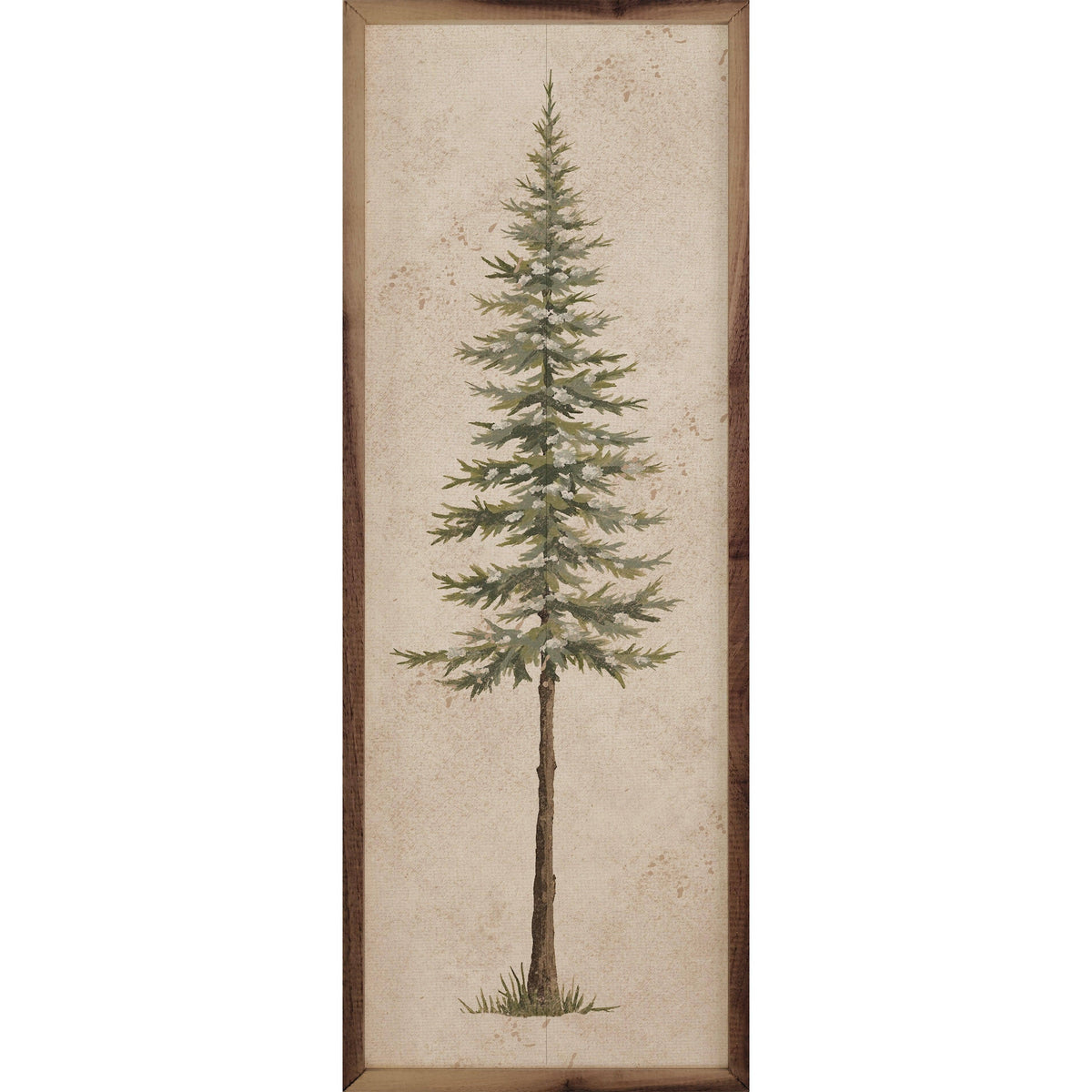 Kendrick Home Walnut Frames Vintage Pine Tree Printed and Framed Wall Sign