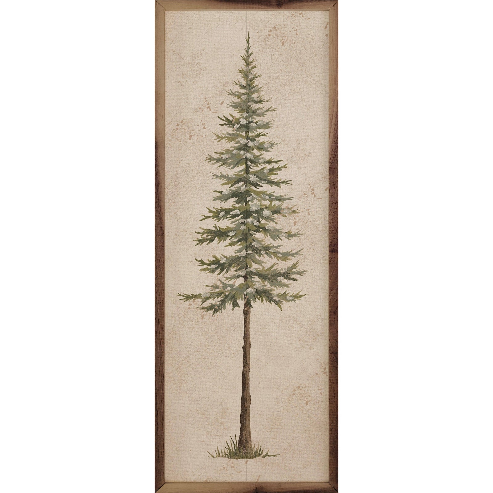 Kendrick Home Walnut Frames Vintage Pine Tree Printed and Framed Wall Sign