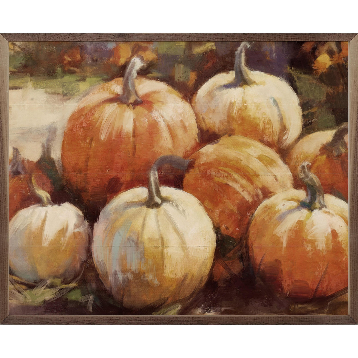 Kendrick Home Walnut Frames 10x8 Vintage Pumpkins 1 By Nina Blue Printed and Framed Wall Sign