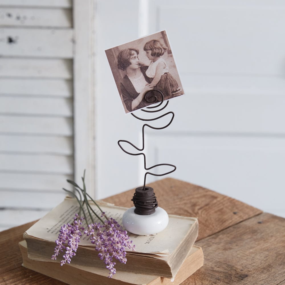 Vintage Style Doorknob Rose Photo Holder