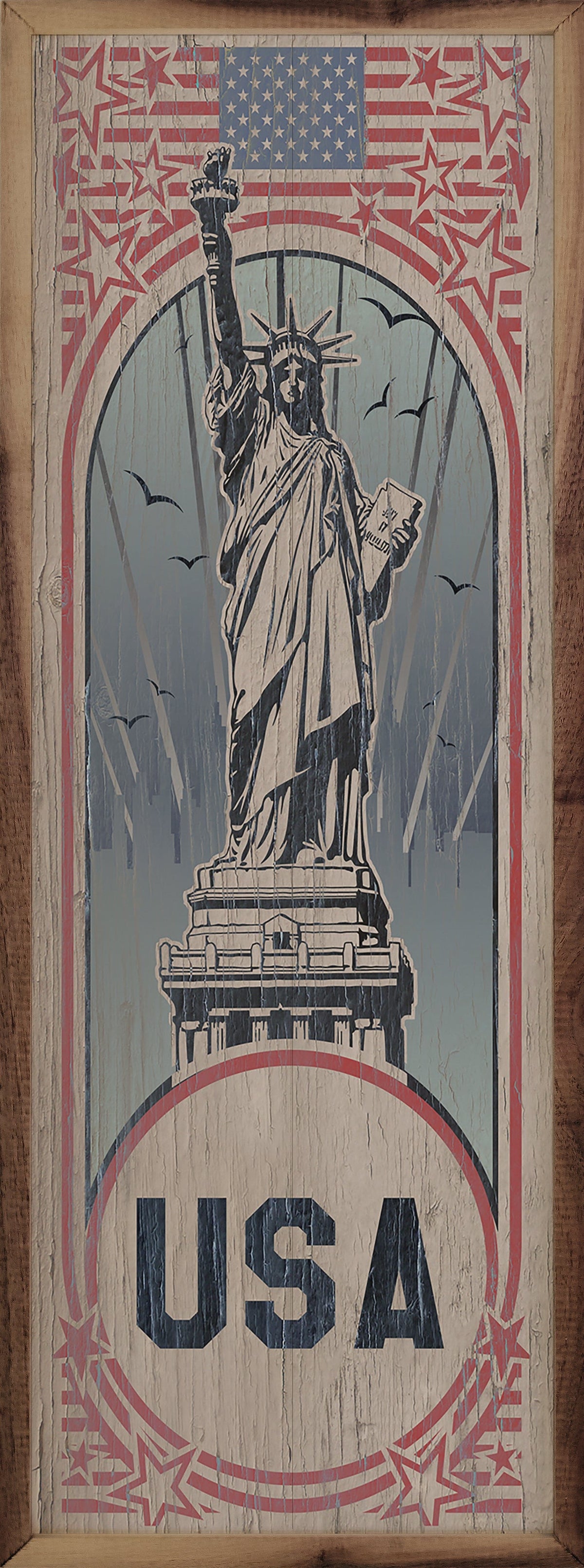 Vintage USA Poster Printed and Framed Wall Sign