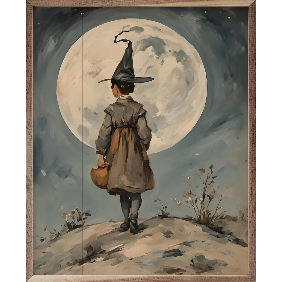 Kendrick Home Walnut Frames 8x10 Walk With The Moon Printed and Framed Wall Sign