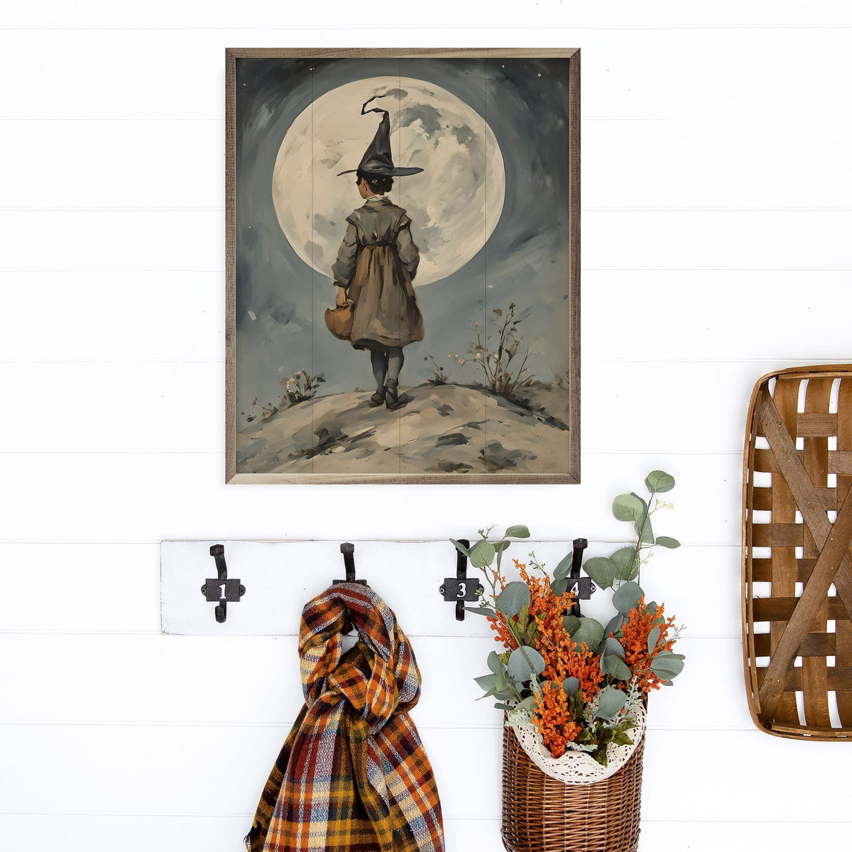 Kendrick Home Walnut Frames Walk With The Moon Printed and Framed Wall Sign