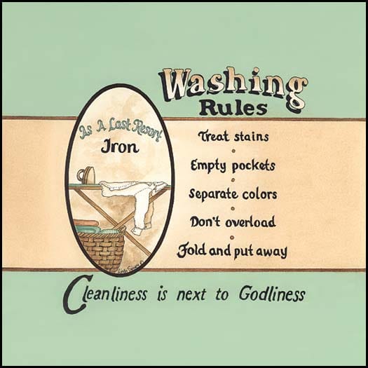 Washing Rules By Linda Spivey Art Print - 10 X 10-Penny Lane Publishing-The Village Merchant